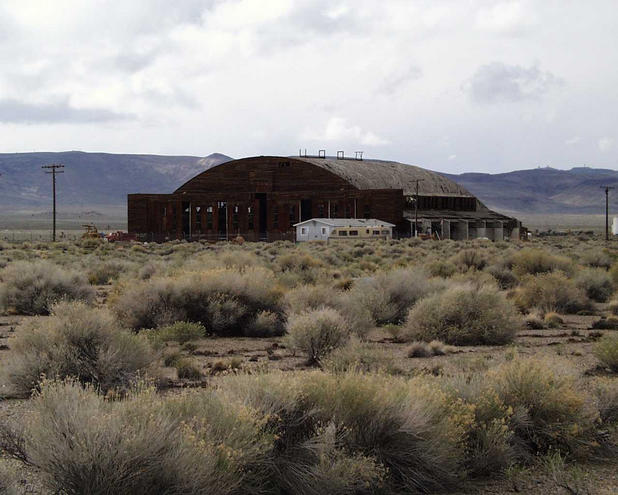 Abandoned Hanger from WWII air base 6mi NW of confluence