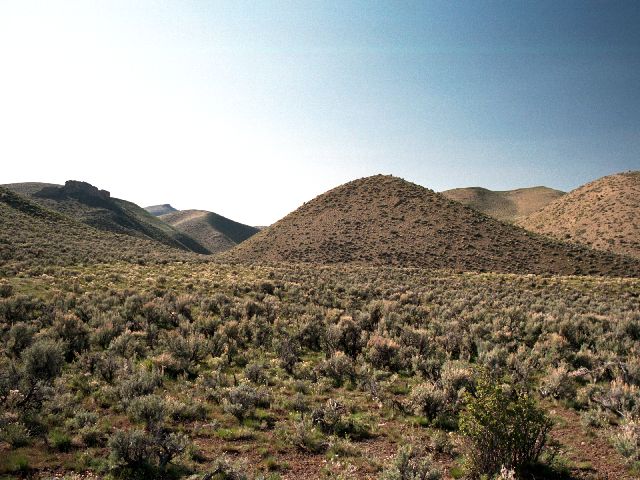 View northwest towards the hills containing the confluence