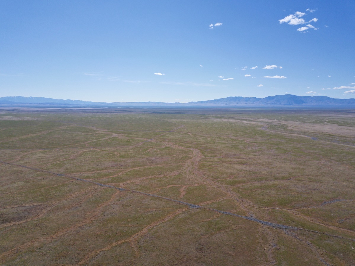 Looking West from 120m above the point