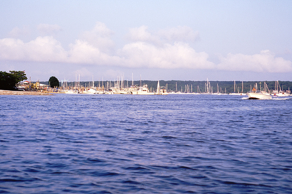 The entrance to the harbor.  There are plenty more boats hidden by these.