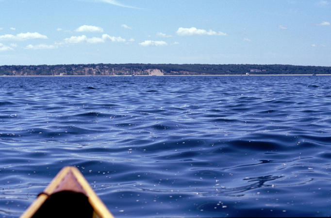 The view south, looking at the Long Island shore.