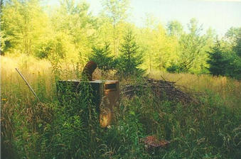 #1: Improvised ex-industrial monument at confluence (bottom left)