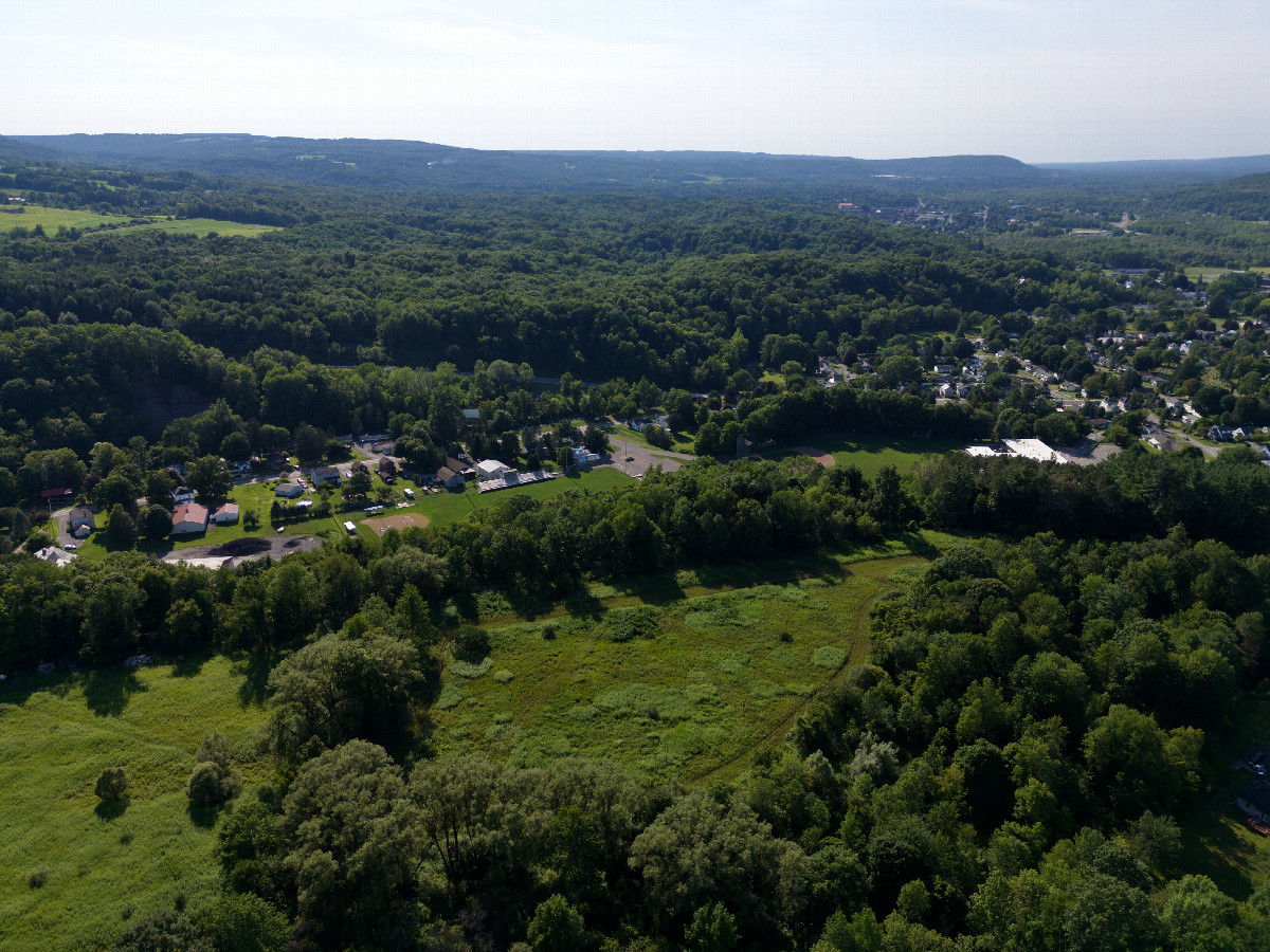 View West, from 120m above the point