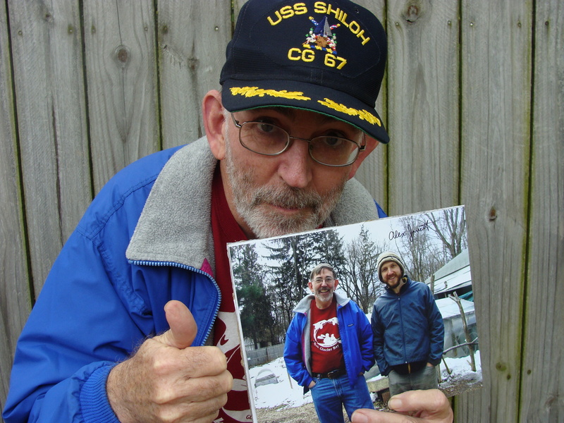 Grizzled confluence hunter shows off his prized possession