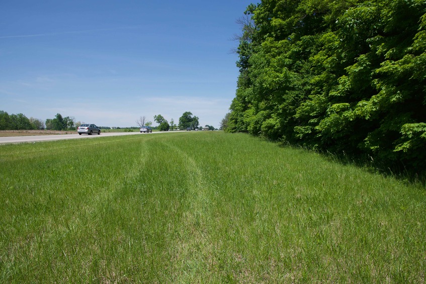 View North (along the highway, from 50 feet west of the point)