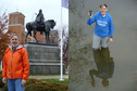 #9: Even the nattily attired confluence hunter, shown here earlier in Monroe MI, needs to keep a pair of boots close by he doesn’t mind getting wet!