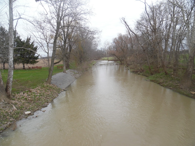 Point in the creek from the road bridge