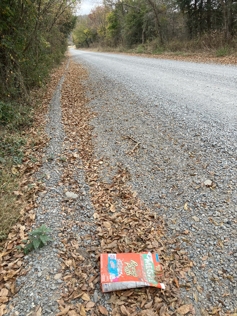 Cereal box spotted on the way to the confluence