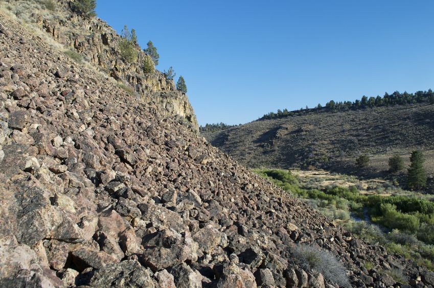 View East (across a scree slope)