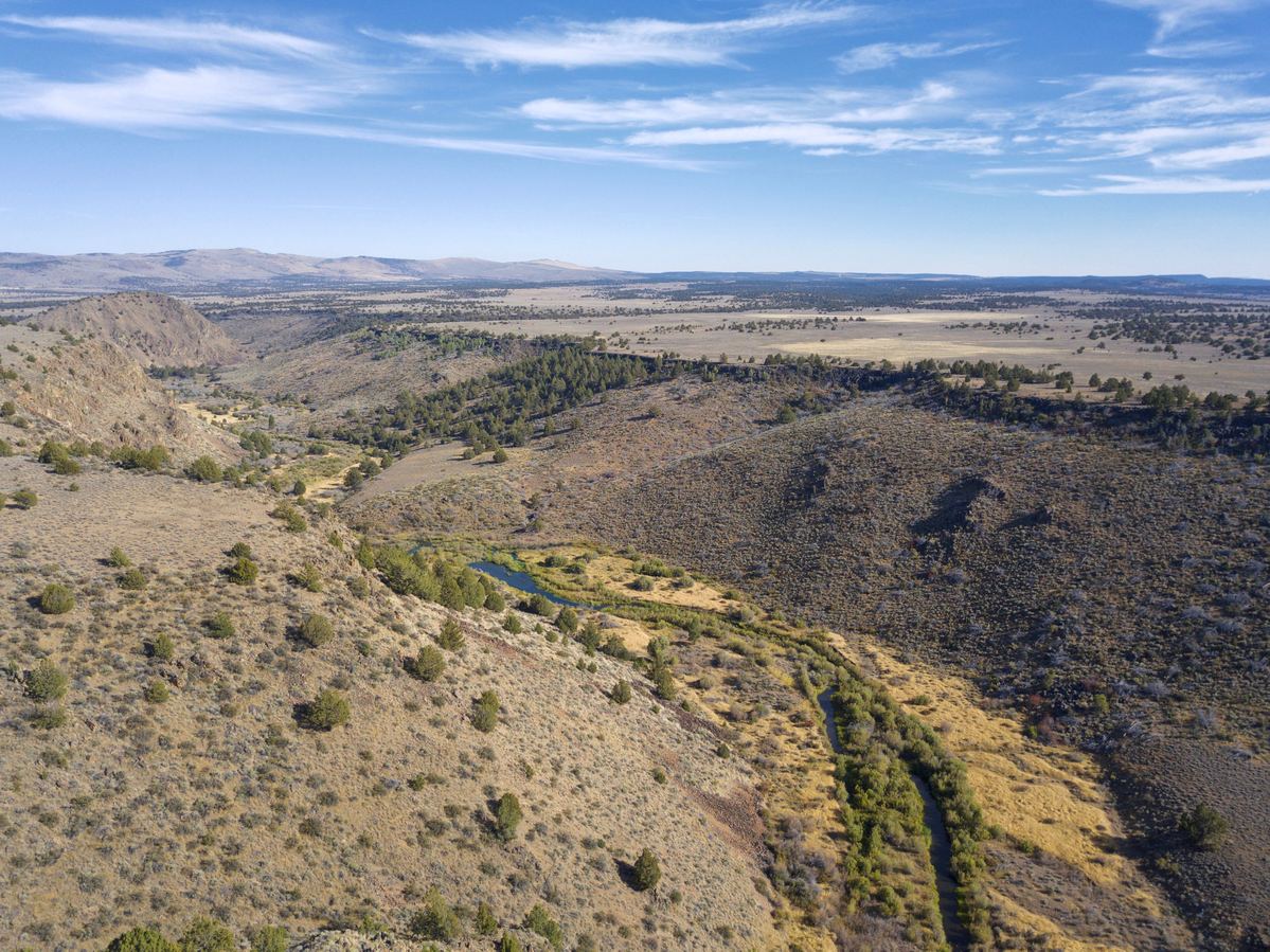 View East from 120 m above the point