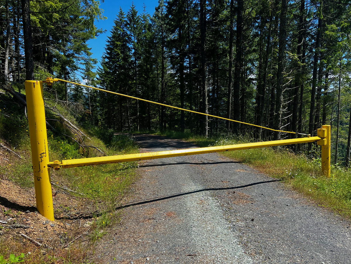 This locked gate - 1.36 miles from the point - blocked my progress