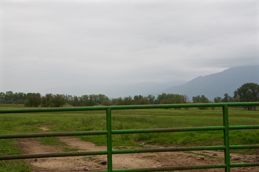 The confluence point is 0.25 miles away - in the middle of this farm