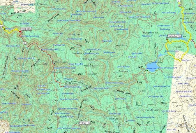 Topo map with track logs