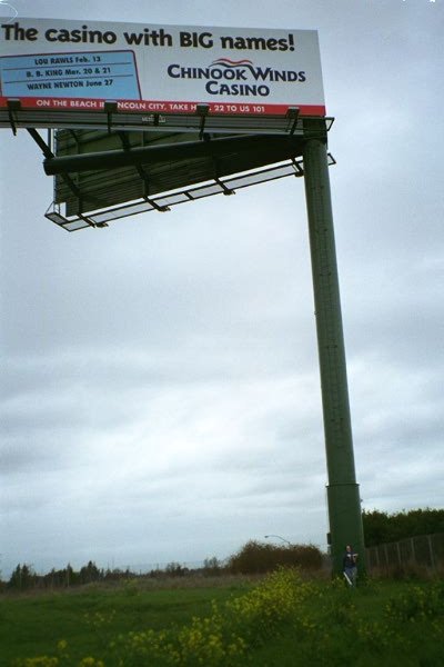 Suzanne at the base of the billboard, for scale