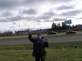 #9: Joseph Kerski at the confluence of 45 North 123 West, looking east.