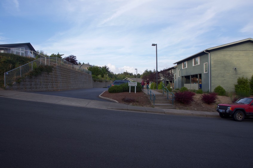 View East (from the sidewalk, 64 feet east of the point)