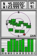 Halfway between the Equator and the North Pole; and just short of 124 Degrees West