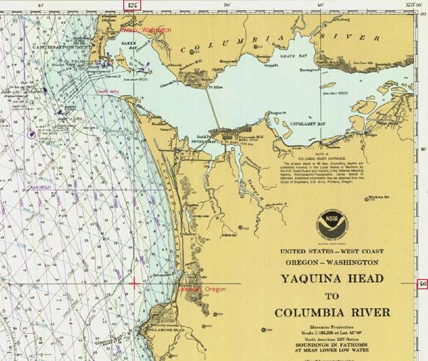 NOAA chart showing area