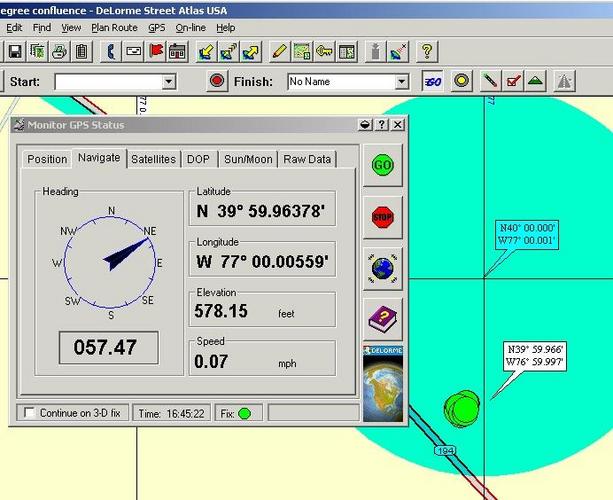 GPS data with map