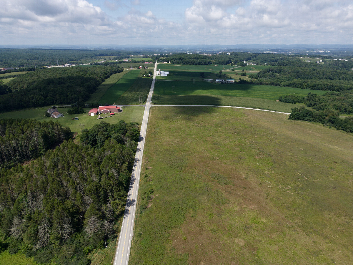 View West, from 120m above the point