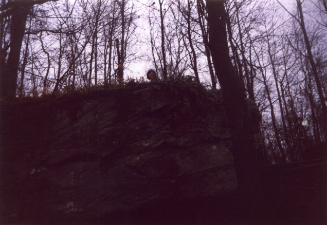 Andrea on top of a very large rock