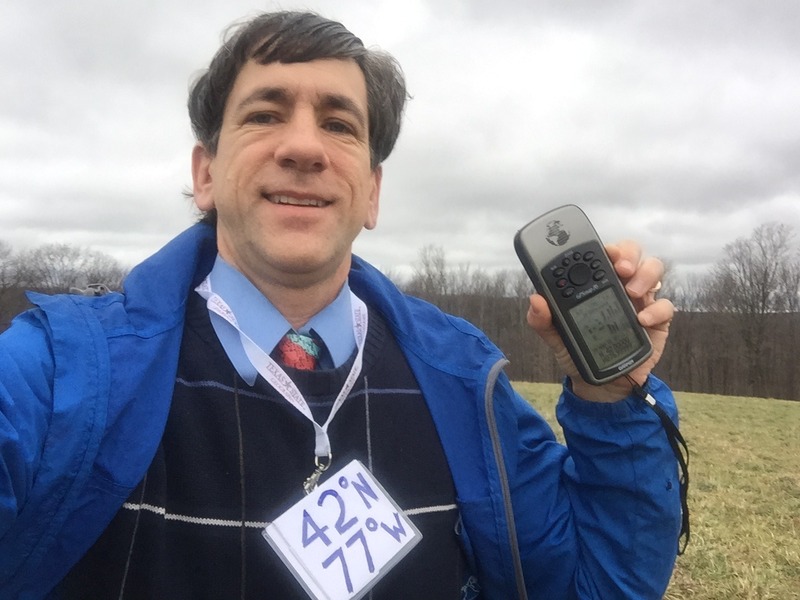 Joseph Kerski at the confluence point.