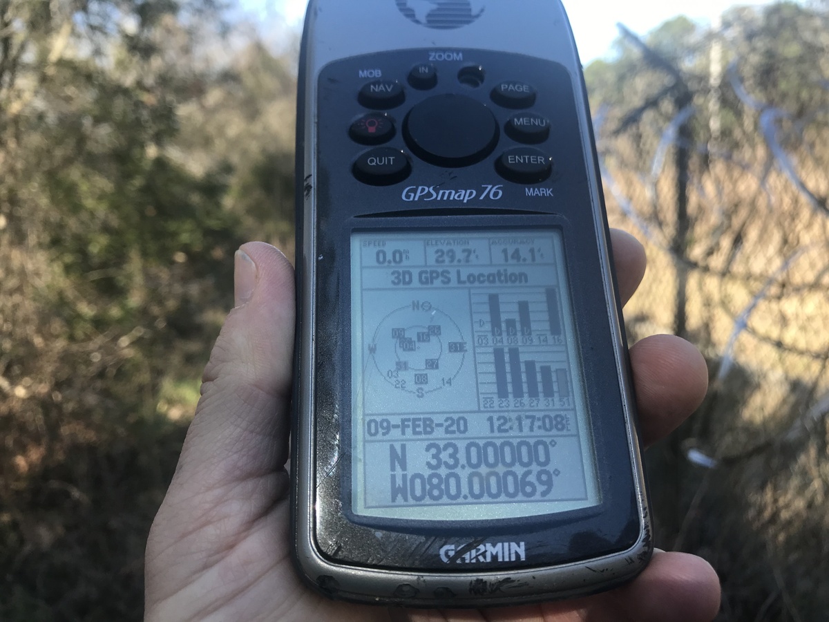 GPS receiver at confluence point.