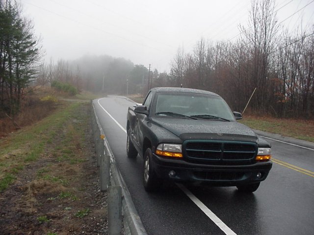 View southeast showing truck we came in