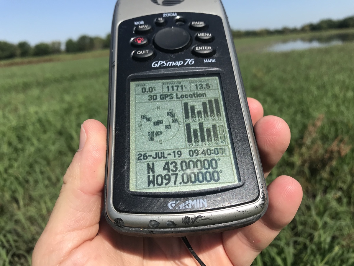 GPS receiver at confluence point. 