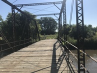 #10: Crossing the one-lane bridge en route to the confluence, looking east. 