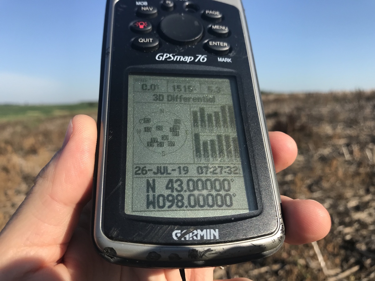 GPS receiver at confluence point. 