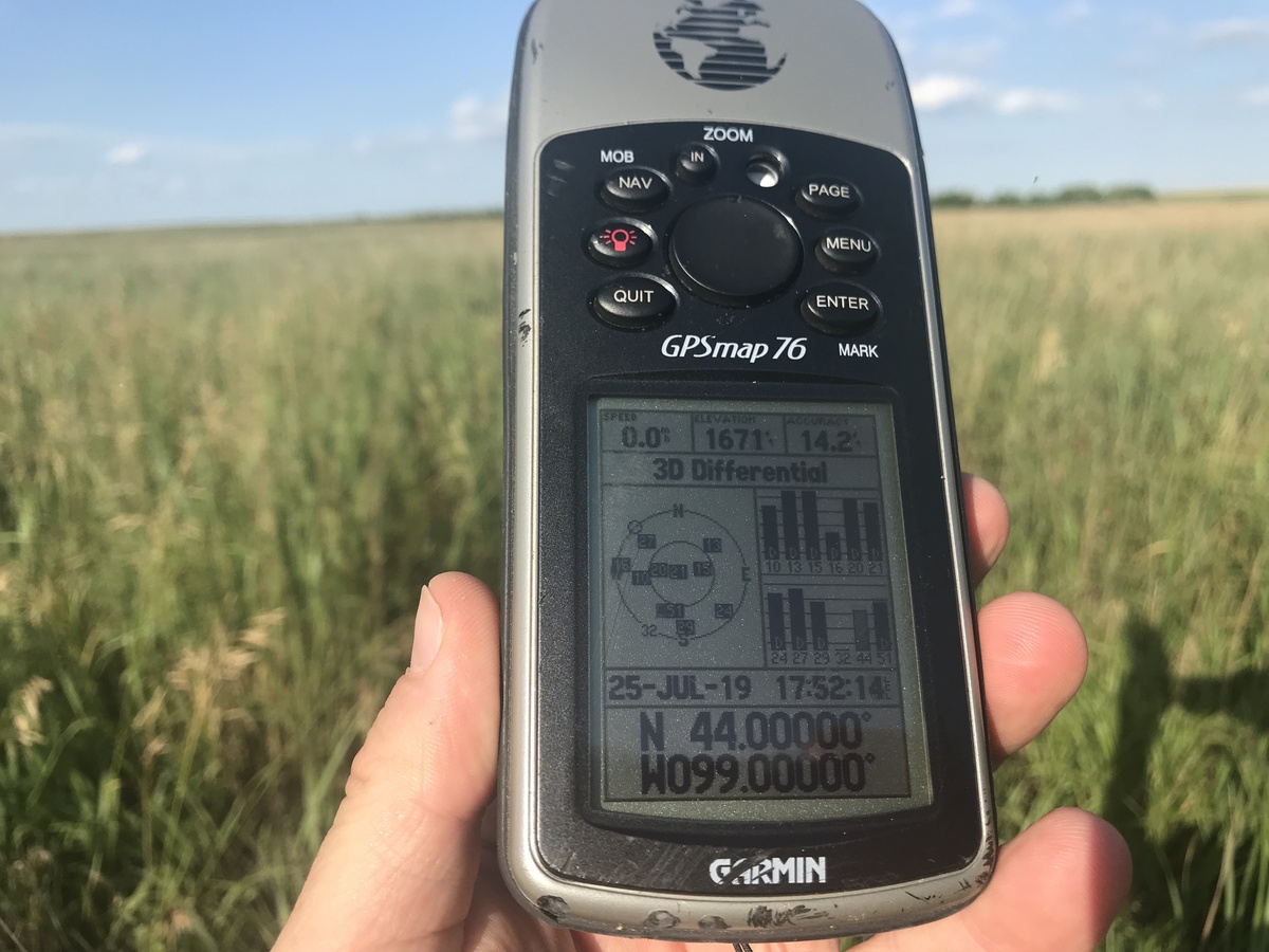 GPS receiver at confluence point. 