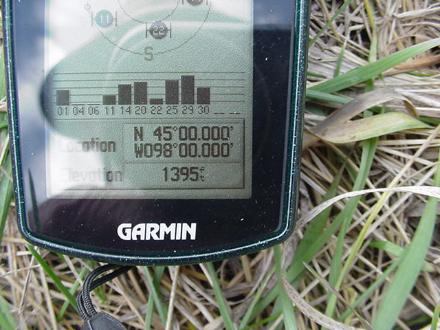 The GPS reading at the site.