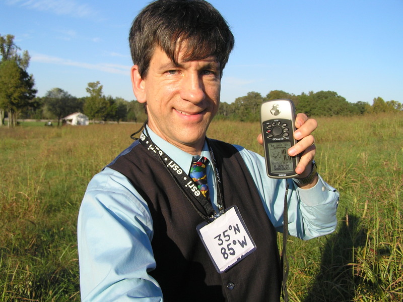 Joseph Kerski at the confluence point.