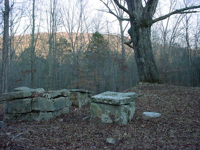 Family cemetery on the mountain below the confluence.