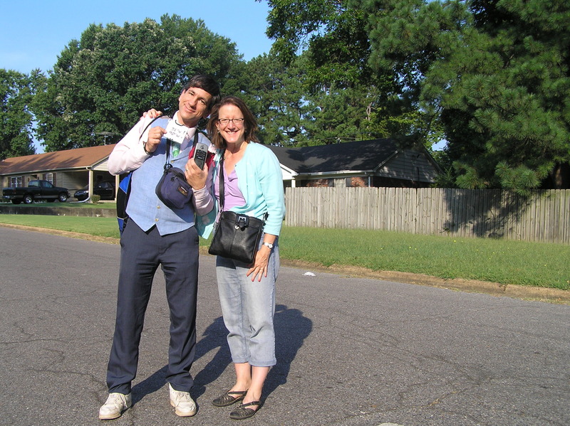 Joseph Kerski and Diana Stuart Sinton at the confluence point.