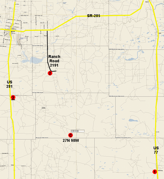 Map of Confluence and Access Roads