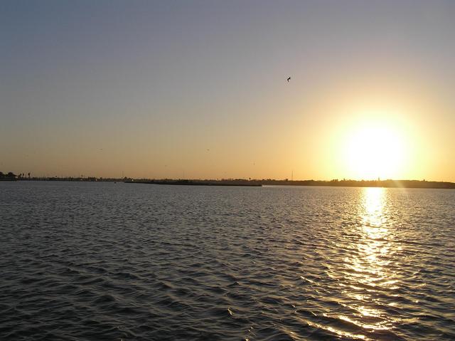 View of the Texas coast to the southwest from the confluence of 28 North 97 West.