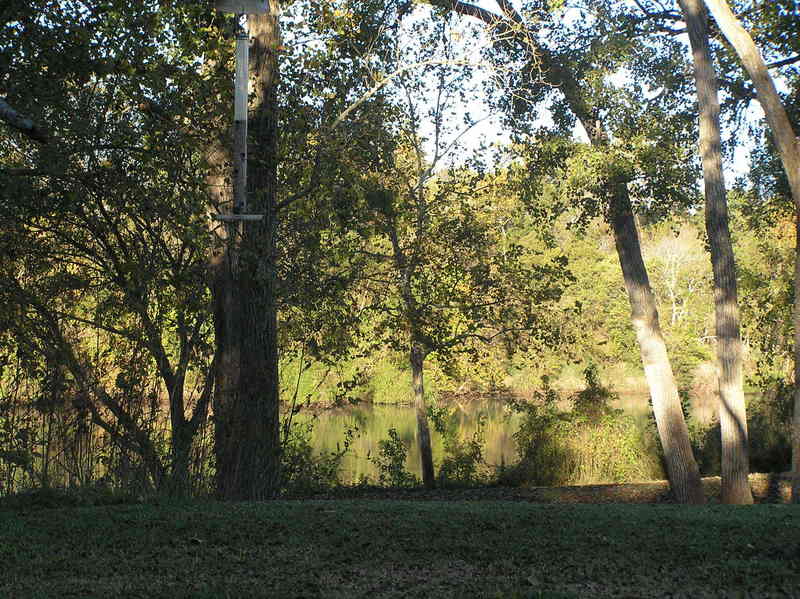 View to the west from the confluence showing the Colorado River in the morning light, not far from its mouth at the Gulf of Mexico.