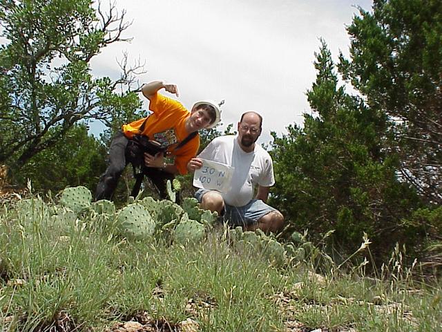 Joseph Kerski, left, and Roger Palmer at the confluence site.