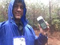 #3: A very wet Joseph Kerski at the confluence site.