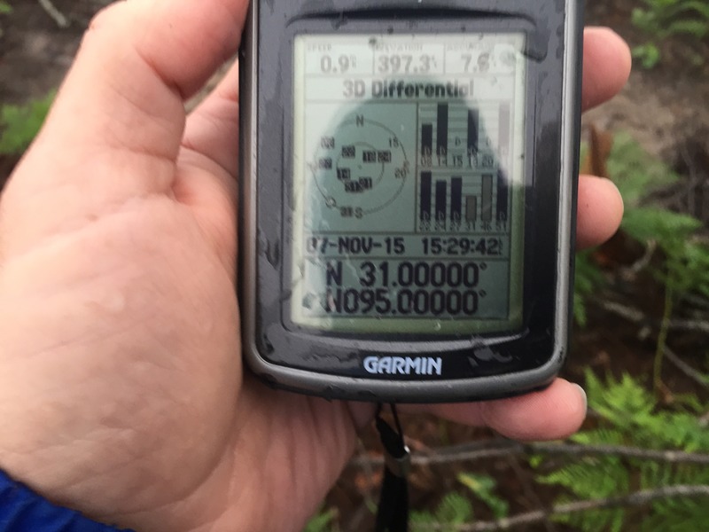 GPS reading at the confluence site. 