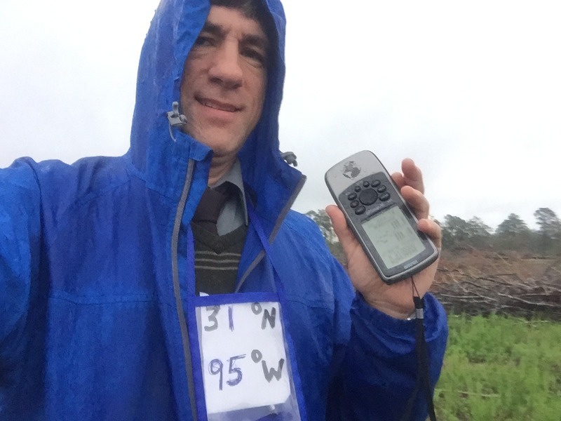 Joseph Kerski at the confluence site. 