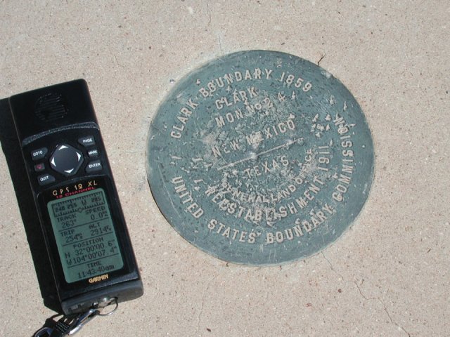 Boundary marker 643 ft west of the confluence