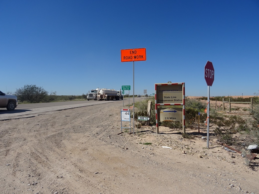 NM - TX State line and heavy traffic