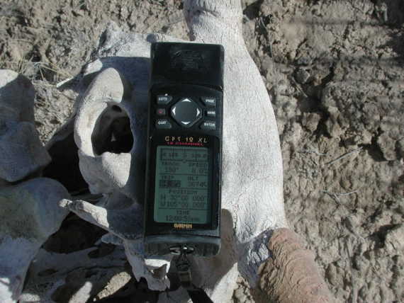 GPS sitting on top of Bone Cairn