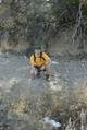 #3: Jim in the dry stream bed; snow in the foreground