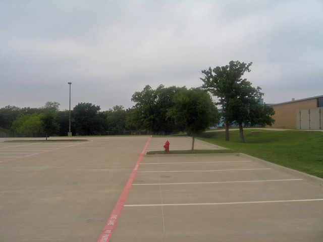 View west from the parking lot