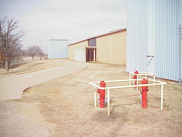 West side of the building closest to the confluence.