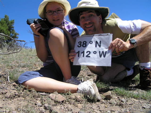 Emily and Joseph Kerski celebrate confluence centeredness.